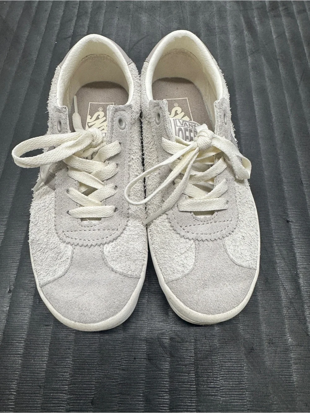 Vans Kids Cream Off-White Suede Lace-Up Sneakers